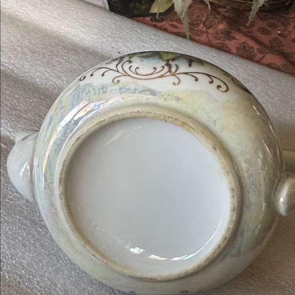 Antique Floral Teapot with Gold Accents - Picture 5 of 11